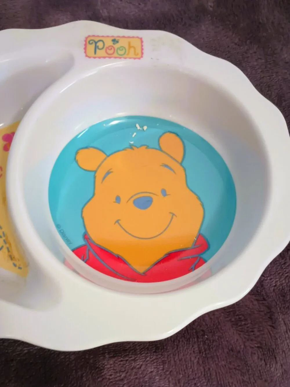 Winnie The Pooh 3 pc Dish Set Disney Y2K 2002 The First Years Plate & Bowls